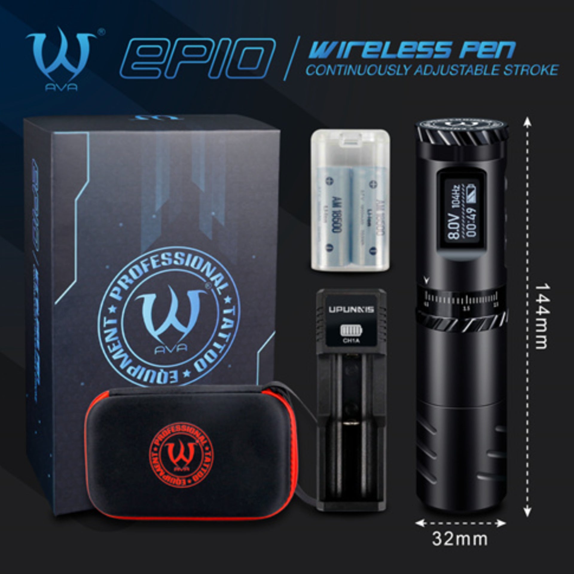AVA EP10 | Wireless Tattoo Pen – WorldWide Tattoo Supply