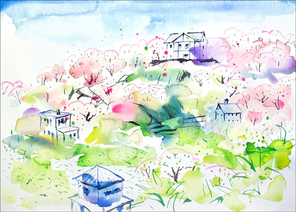 春景鎌倉山 ＜原画＞｜画家・黒川明のオンラインショップ