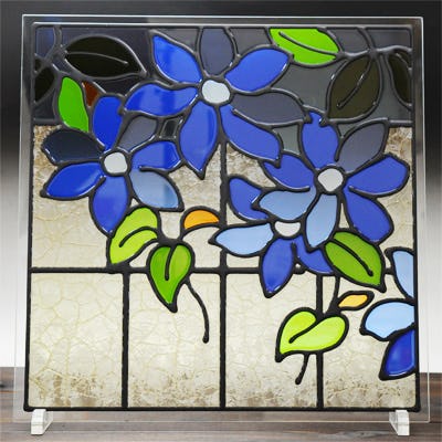 ステンドグラス風装飾ガラス(スクウェア) OG401｜オーダーガラス板.com