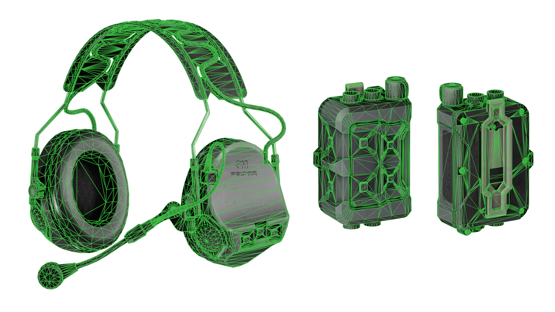 3M PELTOR COMTAC VII - Low Poly 3D Model | Game-Ready Asset | 3DMA