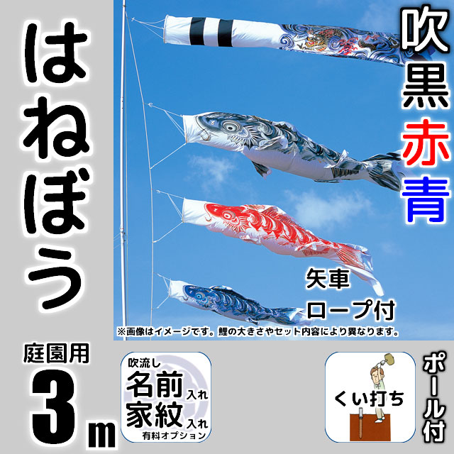 3mはねぼう鯉のぼりガーデンセットが安い 東旭鯉のぼり ～広島市の人形
