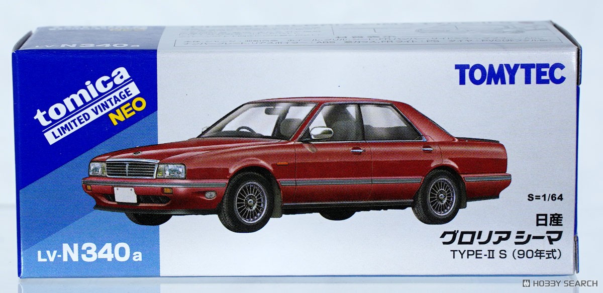 TLV-N340a 日産 グロリア シーマ TYPE-II S (赤) 90年式 (ミニカー