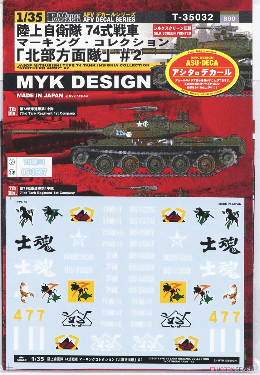 陸上自衛隊 74式戦車 マーキング・コレクション 「北部方面隊」 #2