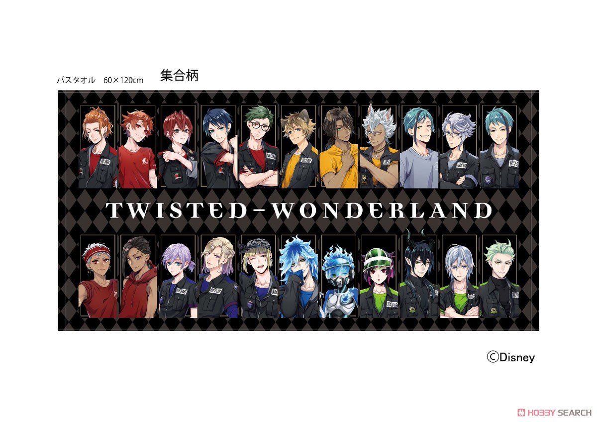 ディズニー ツイステッドワンダーランド バスタオル (集合柄