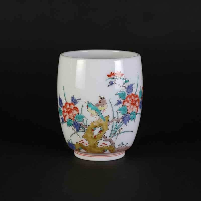 柿右衛門窯 錦牡丹鳥文湯呑 – ギャラリー一番館オンラインショップ