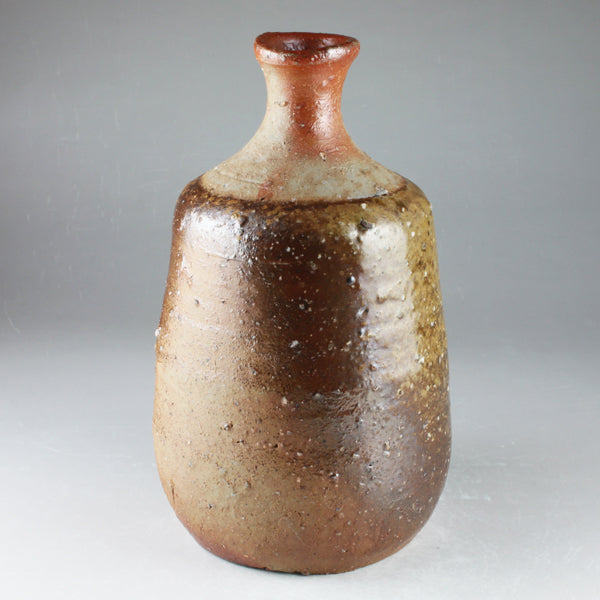 備前焼 金重素山 （人間国宝 金重陶陽の弟）備前徳利 共箱 備前焼