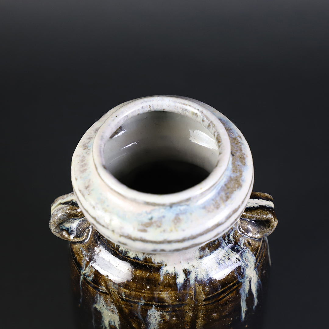 十四代中里太郎右衛門 作 叩き朝鮮唐津耳付花入 – ギャラリー一番館