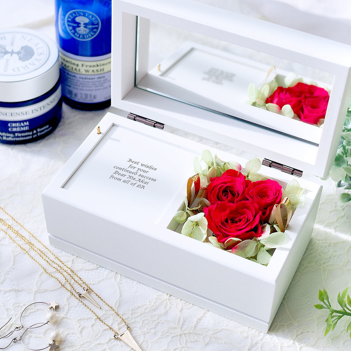 プリザーブドフラワー オルゴール ピンク [ 2-U ]