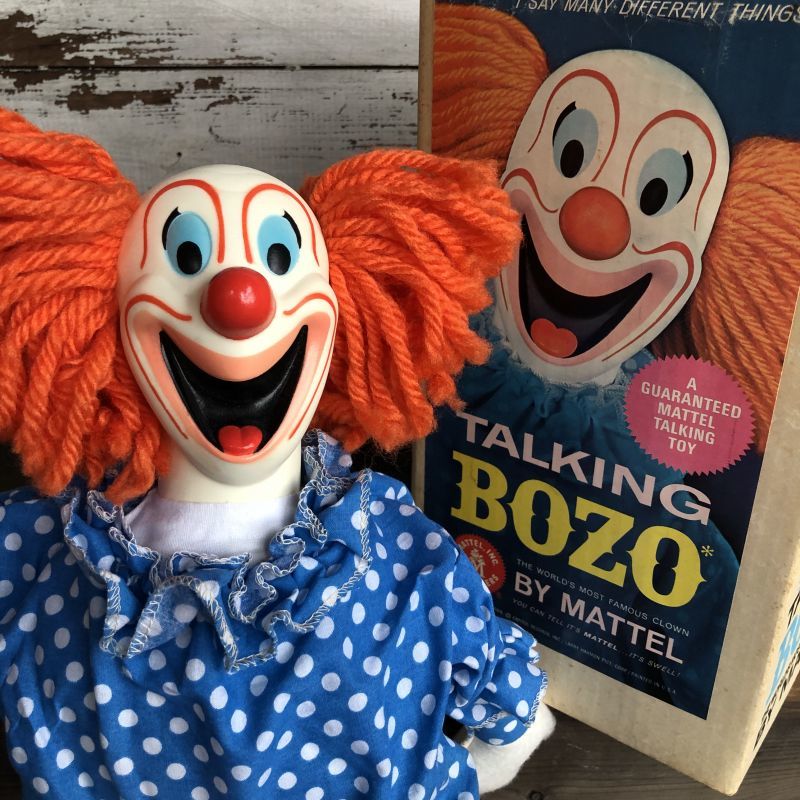 60s Vintage Mattel BOZO the Clown Doll W/BOX (T377) - 2000toys