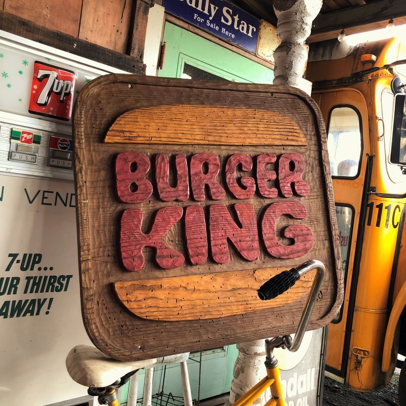 70s Vintage Burger King Old Logo Restauraunt Store Display Sign