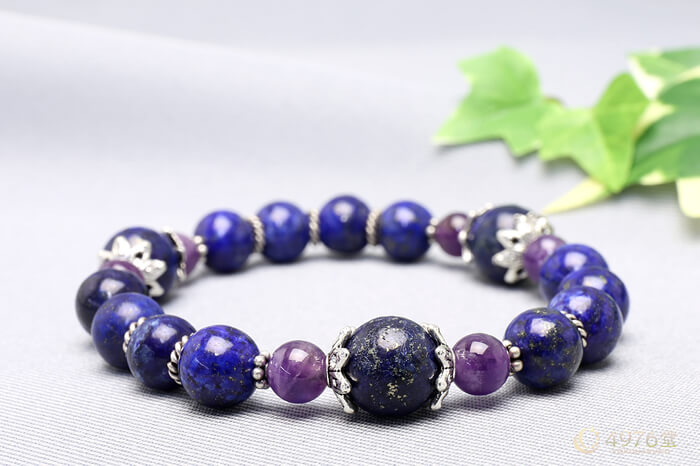 ラピスラズリ・アメジスト ブレスレット Aメタル3ポイント ｜ 天然石
