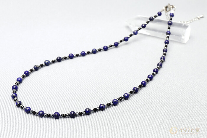 ラピスラズリ ネックレス 4mm+2mm ｜ 天然石通販の4976堂