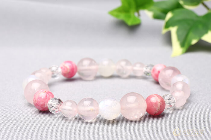 ローズクォーツ・インカローズ・ブルームーンストーン ブレスレット