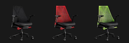 ハーマンミラーの「セイルチェア」にゲーマー向けカラーバリエーション