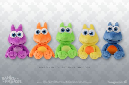 バンジョーとカズーイの大冒険」のパーカーやぬいぐるみなど，7種の