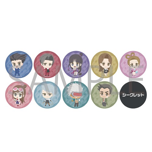 逆転裁判」×デフォルメイラストシリーズ「ふわぽに」，缶バッジや