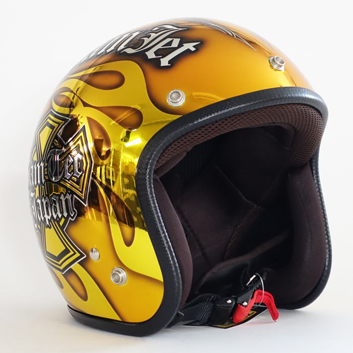 IP-1008 New クロス メッキベースゴールド | ジェットヘルメット