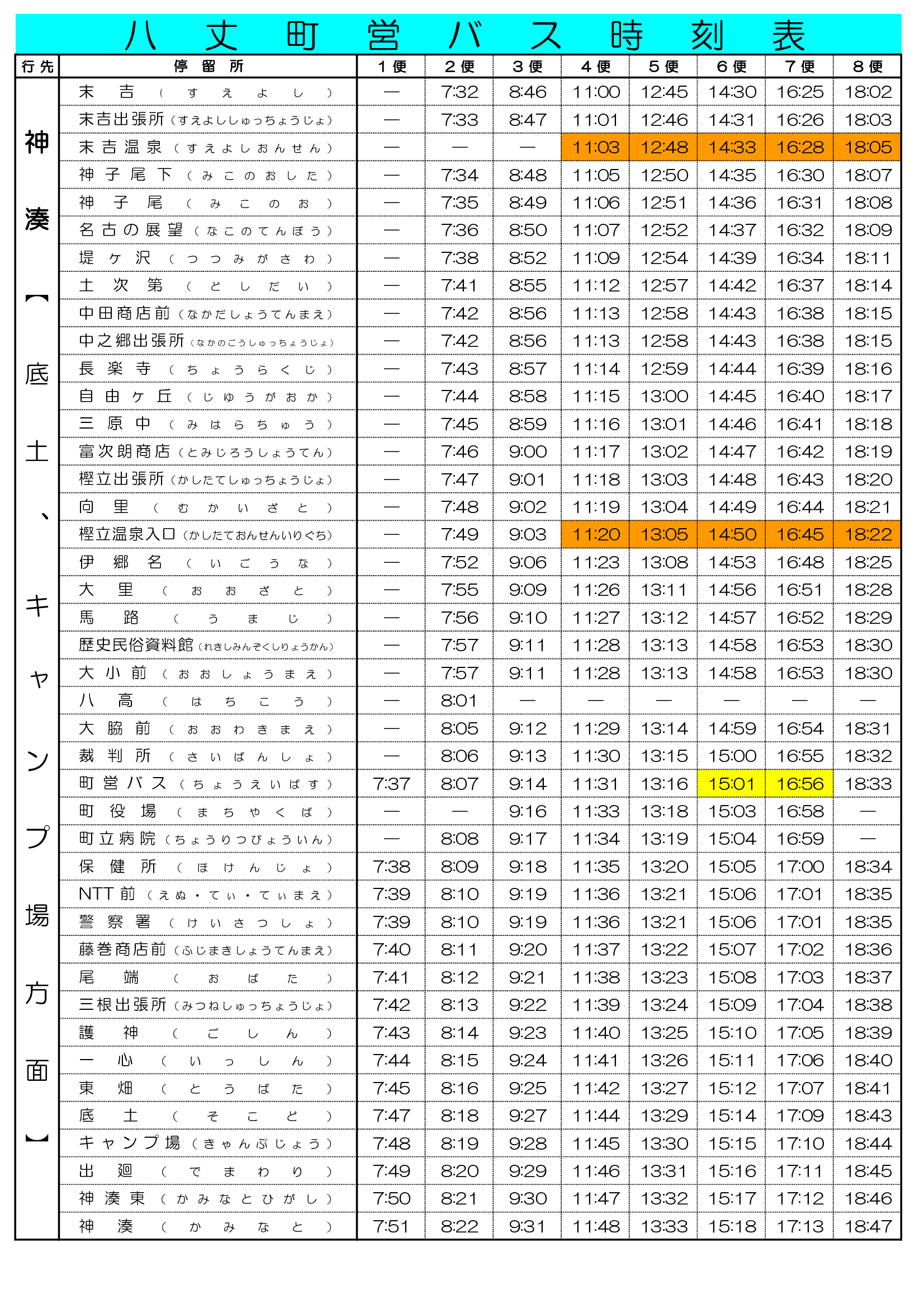 八丈町営バス時刻表 – 八丈町営バス