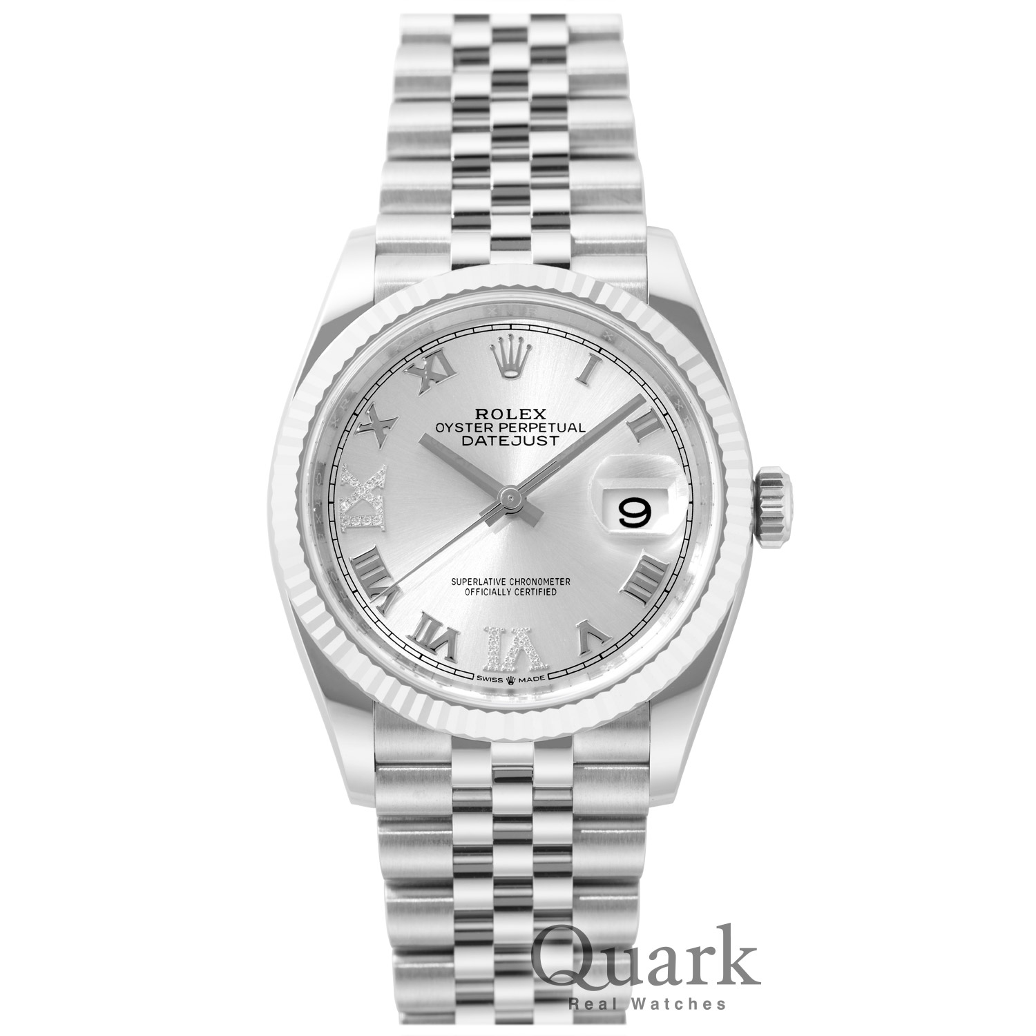 ロレックス デイトジャスト36 Ref.126234 シルバーローマVI&IXダイヤ