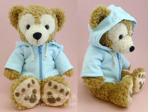 作り方☆「パーカー（コート）」Sサイズダッフィー等の縫いぐるみに