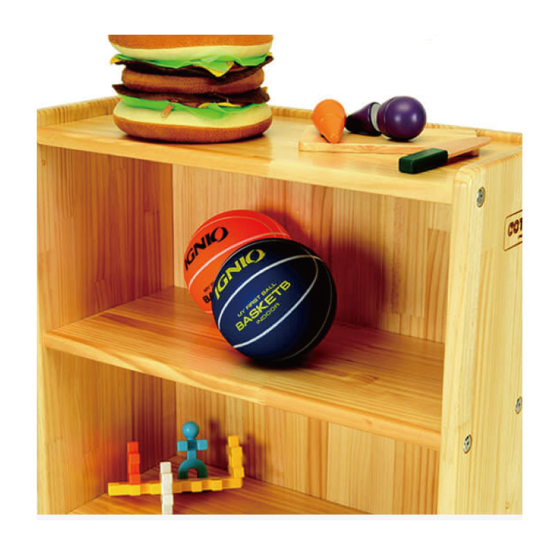 木製子供家具 オープン棚2段｜木製キッズコーナー、木製子供家具