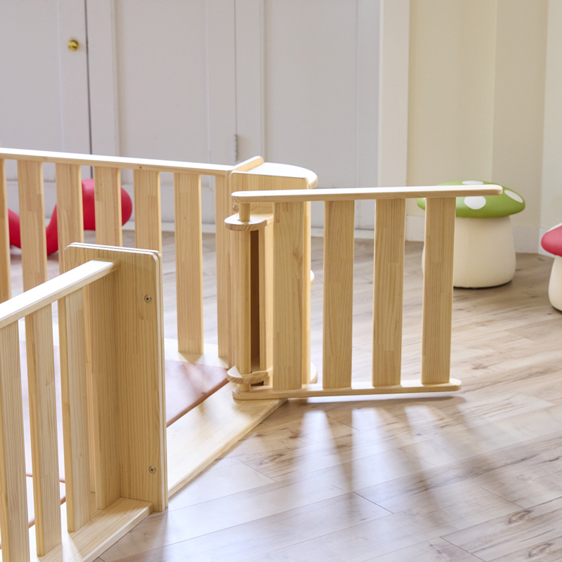 木製キッズコーナー パーテーションセット2畳単色｜木製キッズコーナー