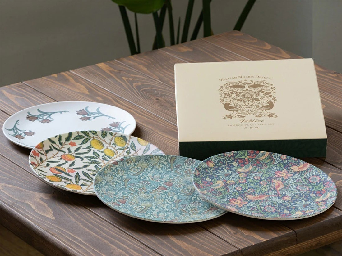 バンブー皿 ウィリアム・モリス柄A 4枚セット | 洋食器 | お菓子・パン