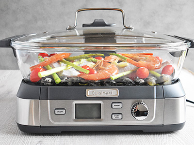 テーブルで水蒸気調理 クイジナート「ヘルシークッカー」 | お菓子