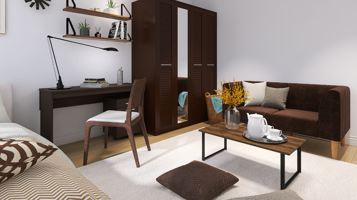 ダークブラウンの木目調デザインを使った北欧インテリアの正解例は