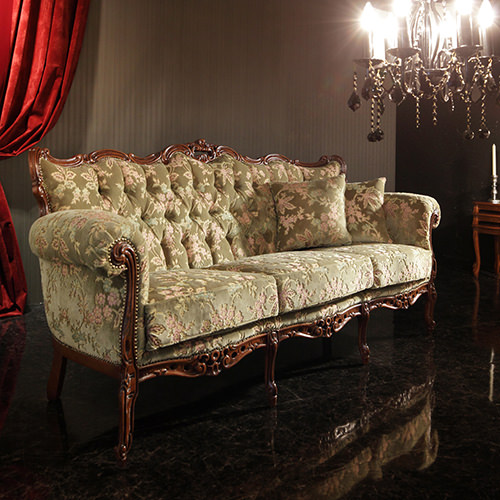 背面までエレガントで美しいデザインの 金華山ソファ 3人掛けの詳細