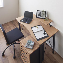 おしゃれな書斎に 大型モニター対応 薄型ハイタイプ収納デスクの詳細