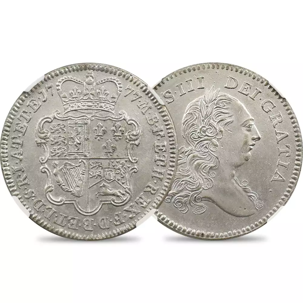 1777 ジョージ3世 5ギニー試作貨 ホワイトメタル NGC MS61 W&R-78 VAR