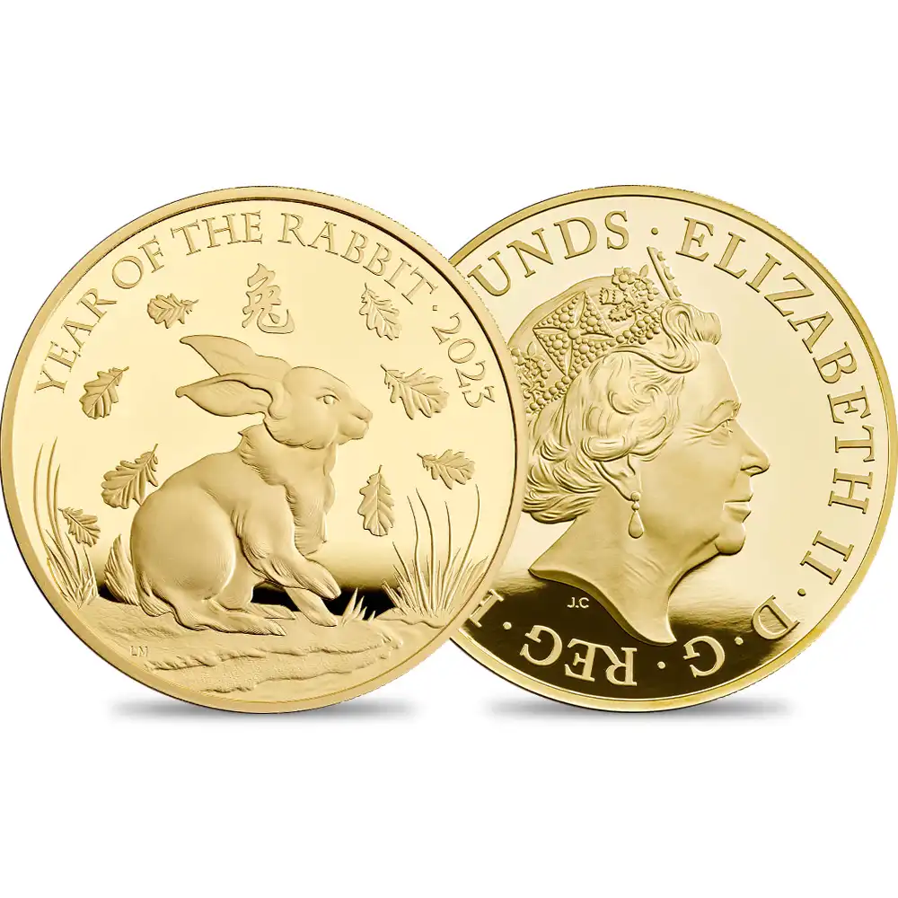 2023 エリザベス2世 干支卯年 500ポンド5オンスプルーフ金貨 未鑑定 箱