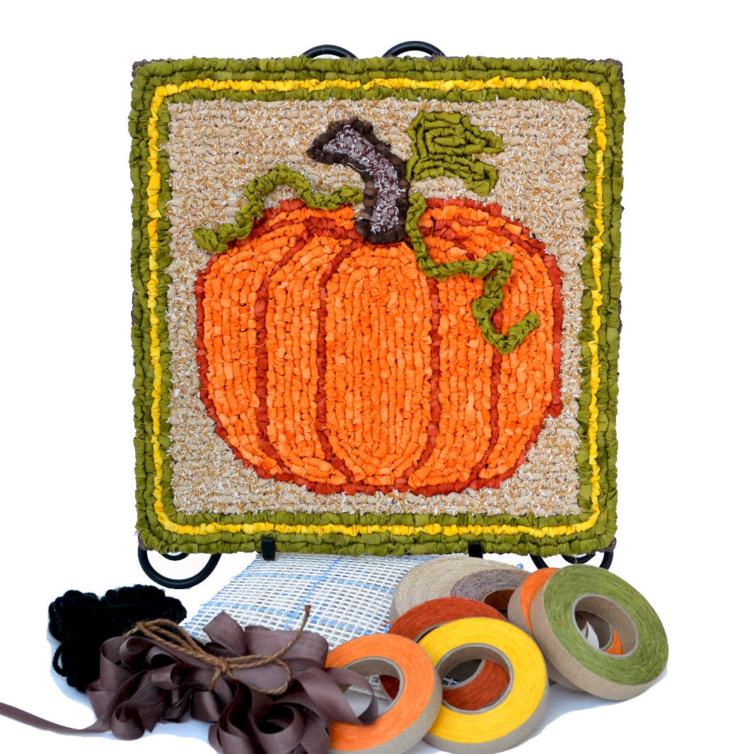 Fall Pumpkin Mat Locker Hooking Kit - Color Crazy