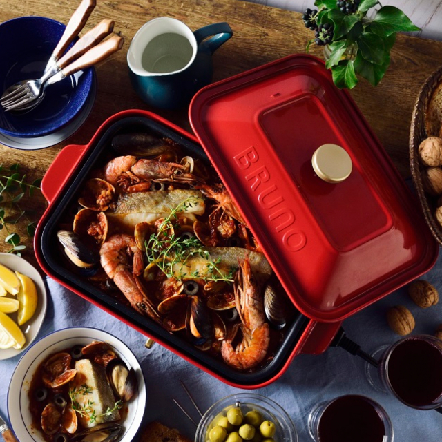 BRUNO(ブルーノ)コンパクトホットプレート レッド[BOE021-RD] [CONCENT