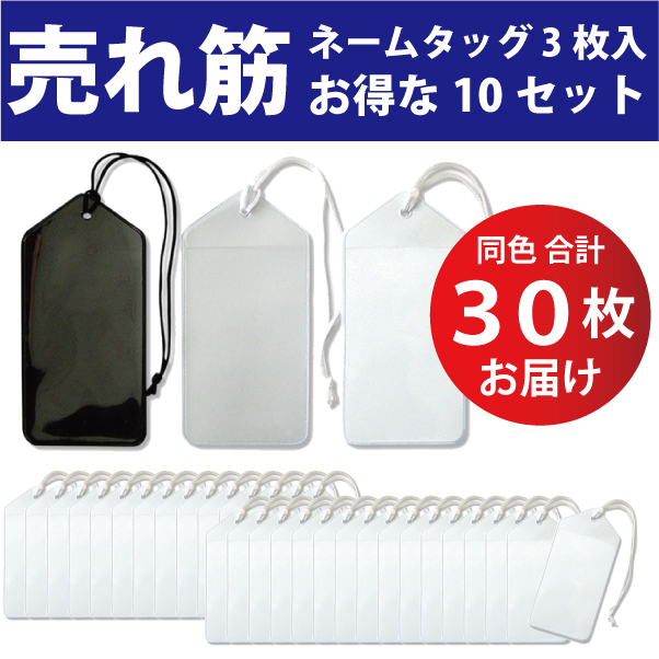 ネームタッグ 同色3枚入り10セット(計30枚) 名札 ネームタグ ラゲッジ