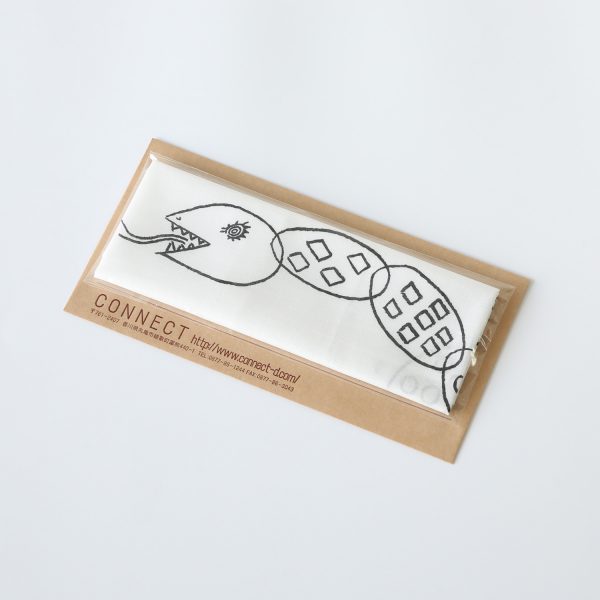 完売しました】画家 山口一郎さんの干支ハンカチ 巳（へび）2025