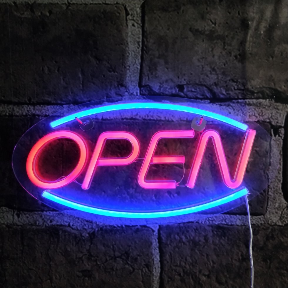 Neon bar sign OPEN - LED glow board | Cool Mania