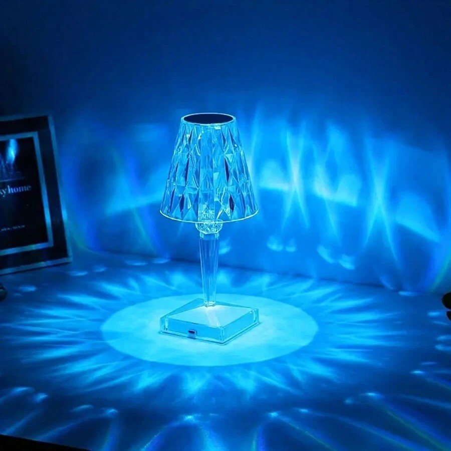 クリスタル テーブル ランプ LED アクリル タッチ ライト カラフル RGB