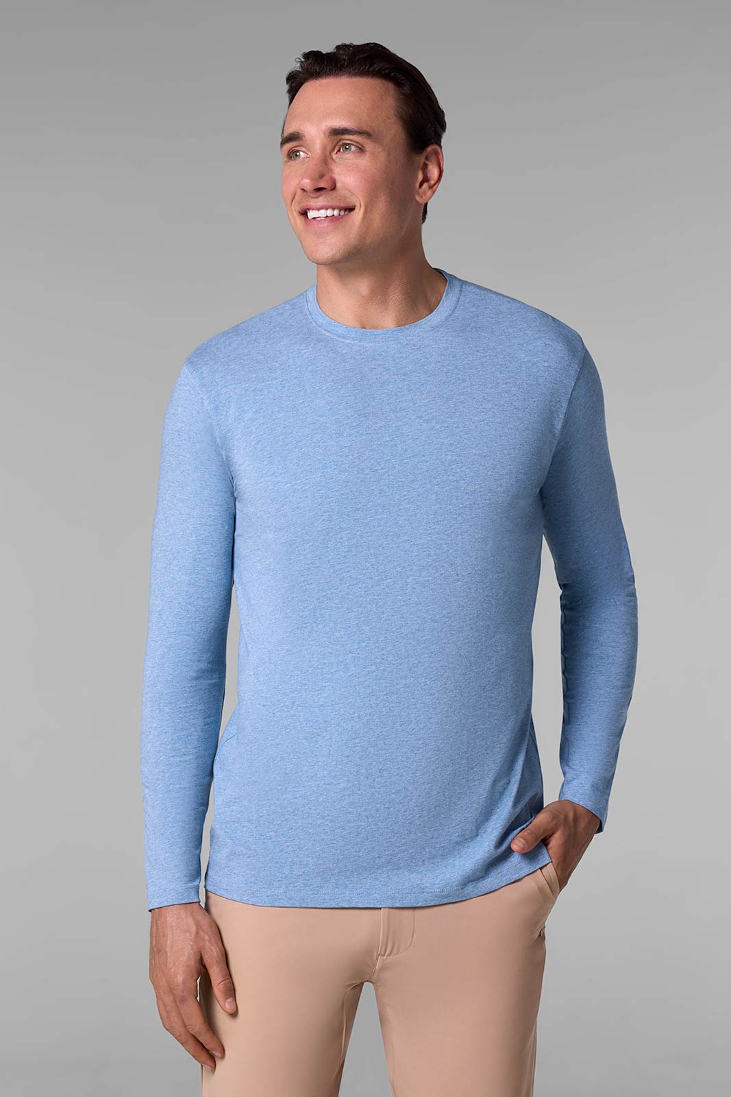 Men's Morada Everyday Long Sleeve T-Shirt | Grey Heather UPF 50+