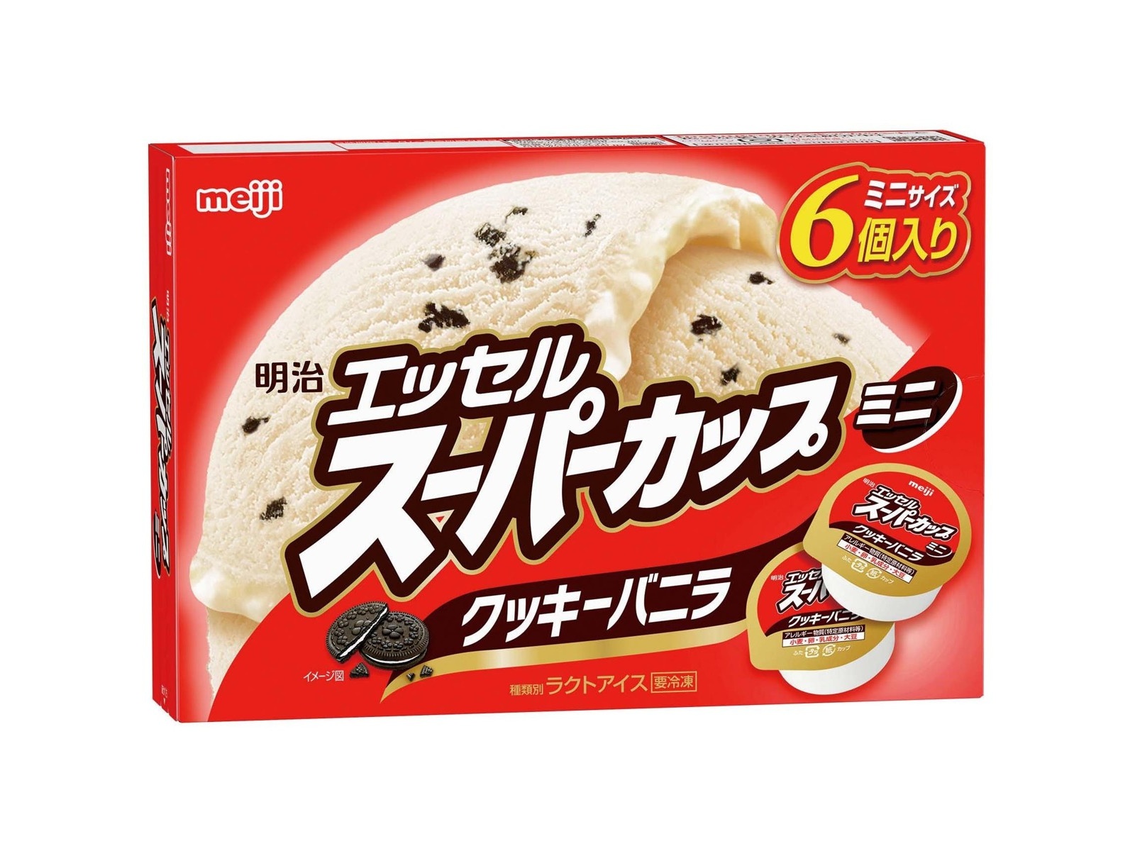明治 エッセルスーパーカップミニクッキーバニラ 1箱（80ml×6コ入