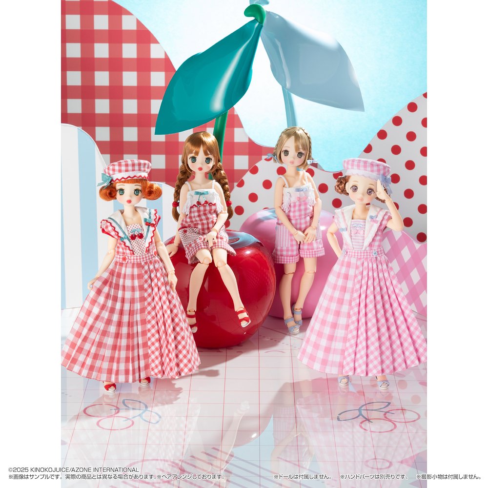 1/6サイズドール用】BonBons チェリー＆ギンガムセーラーワンピース