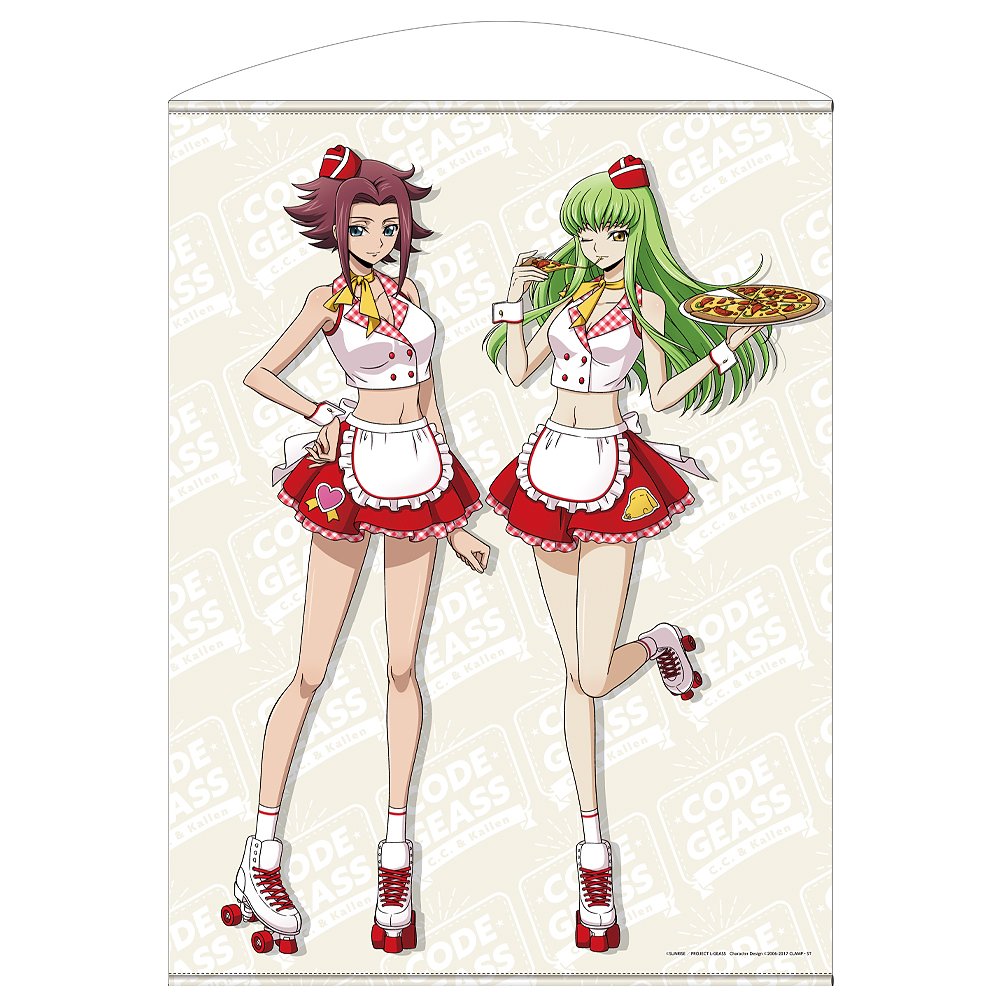 描き下ろし C.C.＆カレン 100cmタペストリー アメリカンダイナーVer