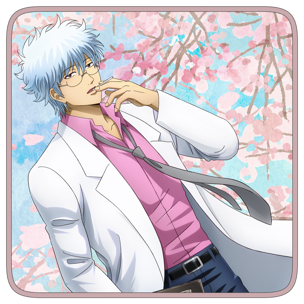 描き下ろし 坂田銀八 フルカラーハンドタオル ホームルーム始めんぞー