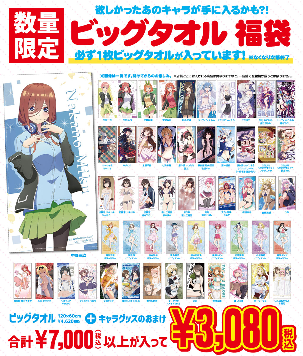ビッグタオル福袋 [二次元COSPAオリジナル] | 公式キャラクターグッズ