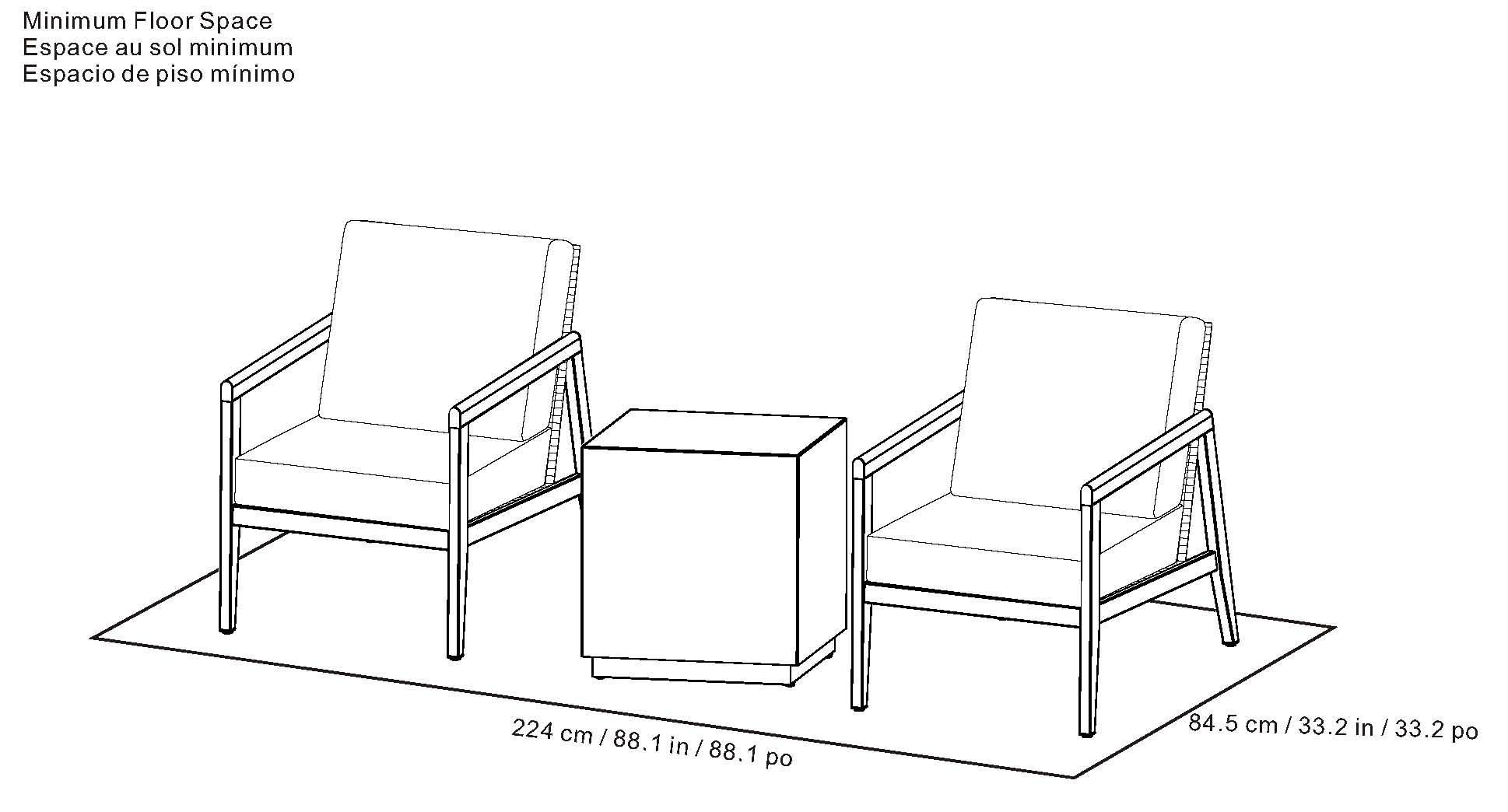 アジオ KEATS テーブル&チェア 3点セット | Costco Japan