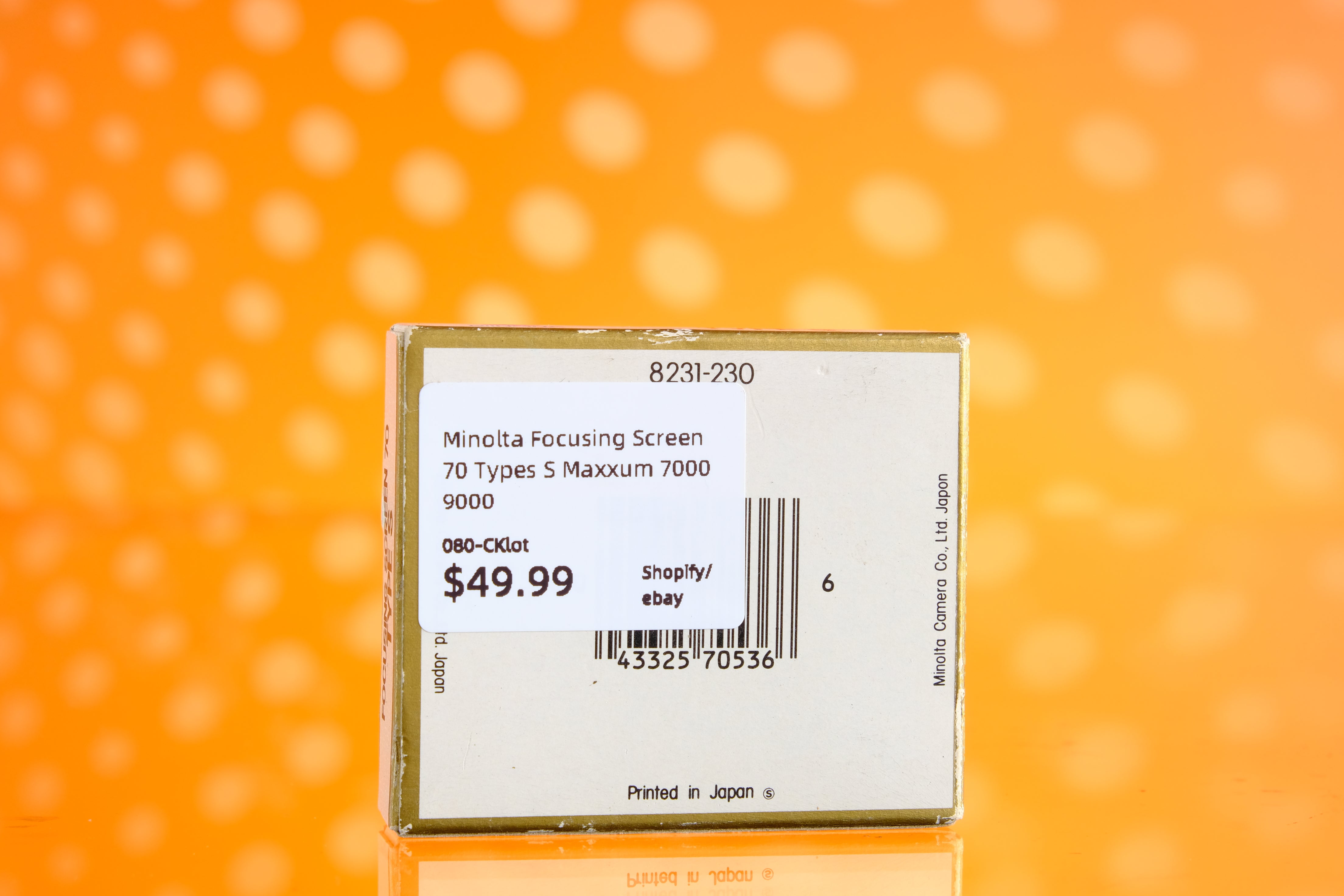 Minolta Focusing Screen 70 Types S Maxxum 7000 9000 PN 8321-230