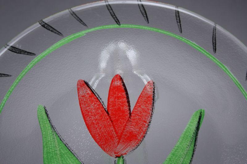 Kosta Boda Ulrica Hydman-Vallien Tulipa/チューリップ ガラスプレート