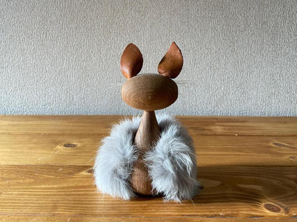 北欧チークオブジェ/ファーラビット - 北欧雑貨と北欧食器の通販サイト