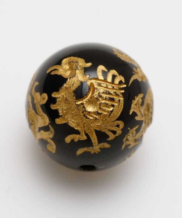 四神ブラックオニキス1粒 14mm(BLACK ONYX): 『岩座(いわくら